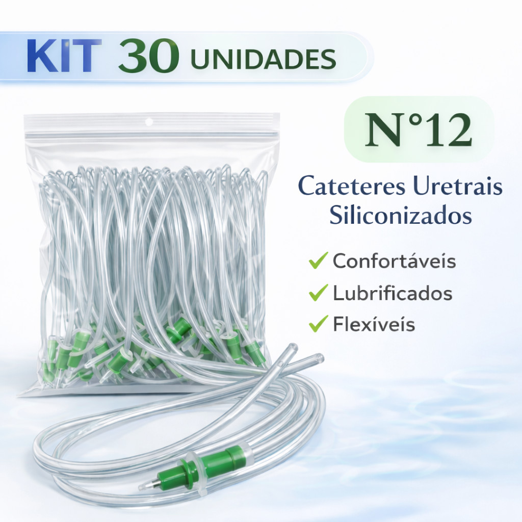 Kit Profissional Sonda Uretral Nº12 Mark Med com 30 Unidades Estéreis