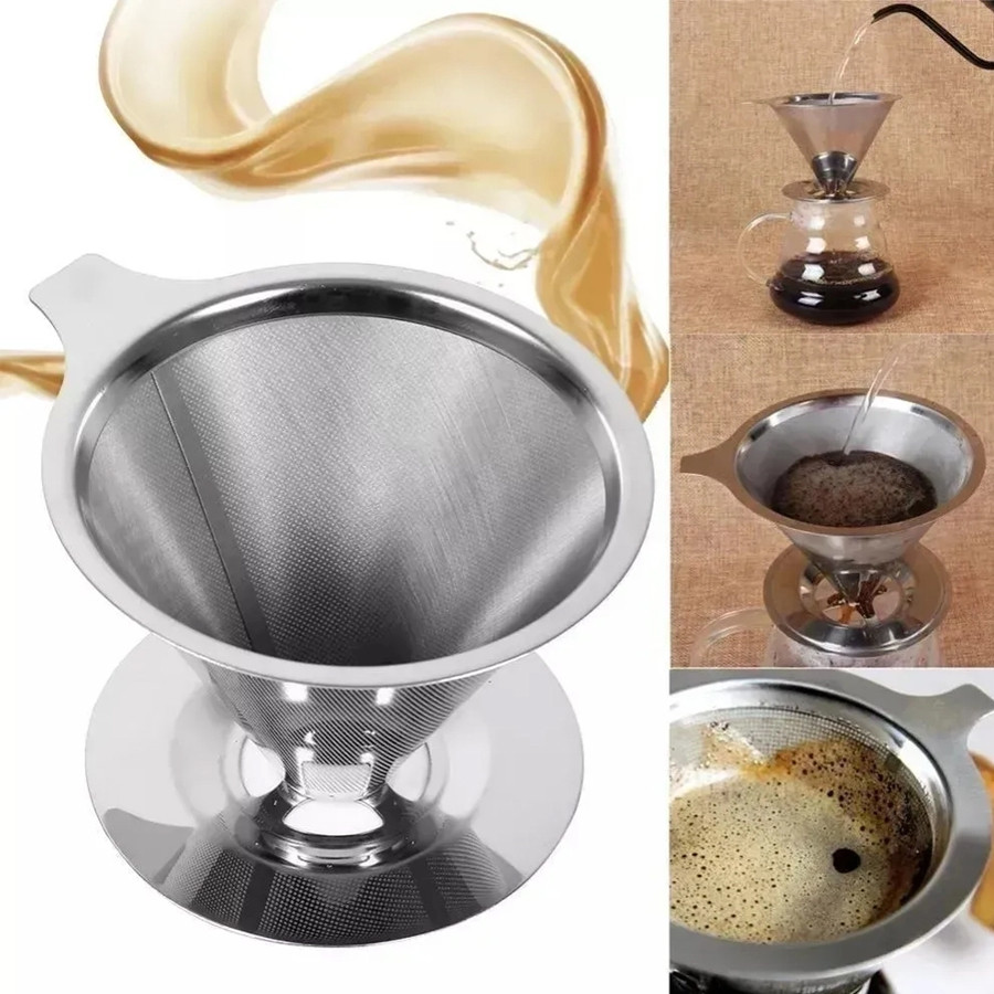 Filtro Coador de Café Inox 101 e 102 Reutilizável Permanente Extra Grande – Aço Inoxidável Ecológico Não Usa Papel