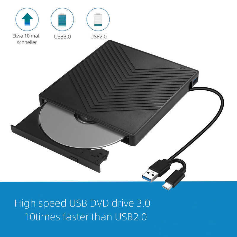 Usb usb3.0 Multi-porta cartão unidade óptica gravador de gravação unidade óptica móvel computador externo dvd gravador d