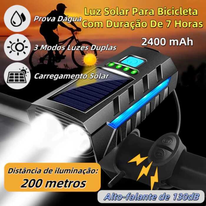 Farol de Bicicleta LED com Buzina Recarregável USB Luz Forte para Bike