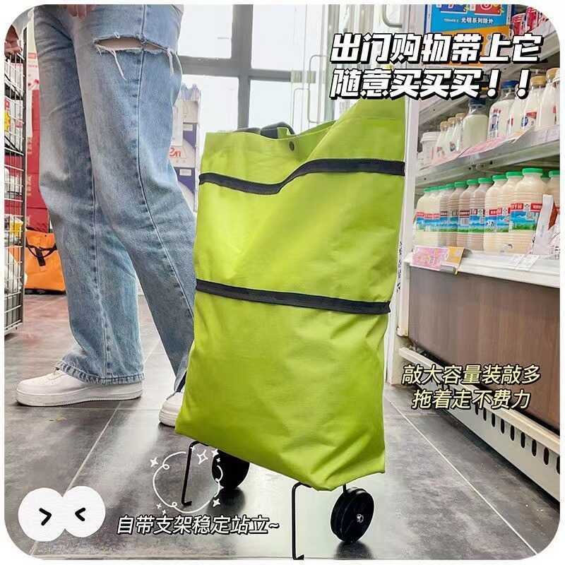 Compras de supermercado pequeno carrinho modelo carrinho dobrável portátil roda sacola à prova dwaterproof água supermer