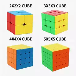 Box Kit Cubo Mágico 4 Unidades 2x2x2 + 3x3x3 + 4x4x4 + 5x5x5 Profissional MoYu