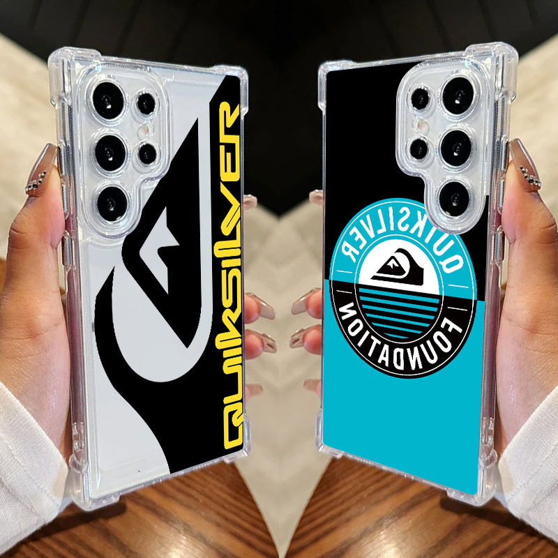 Capa Luxuosa De Surf E Skate Quiksilver Para Samsung S25 Ultra S24 FE S23 Plus S20 S25 S22 S21 S25EDGE A56 A36 Transpare