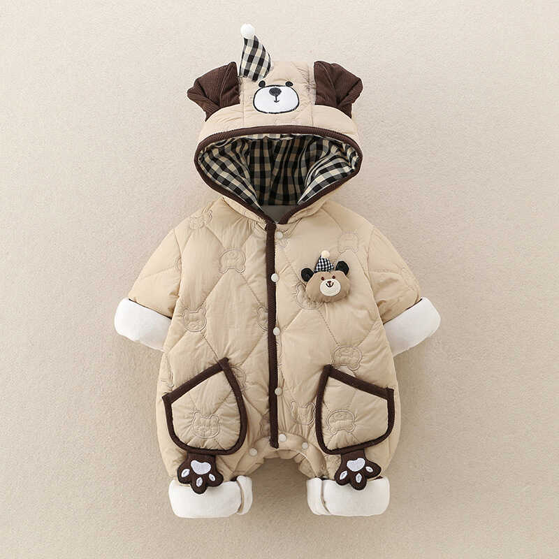 Bebê outing roupas macacão menino bebê Panda inverno roupas de algodão engrossado forro de lã inverno outing roupas quen