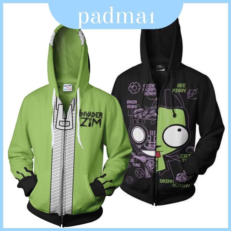 Moletom Com Capuz Gráfico Zim Invader Para Homens Em Tecido Macio E Aconchegante Fácil