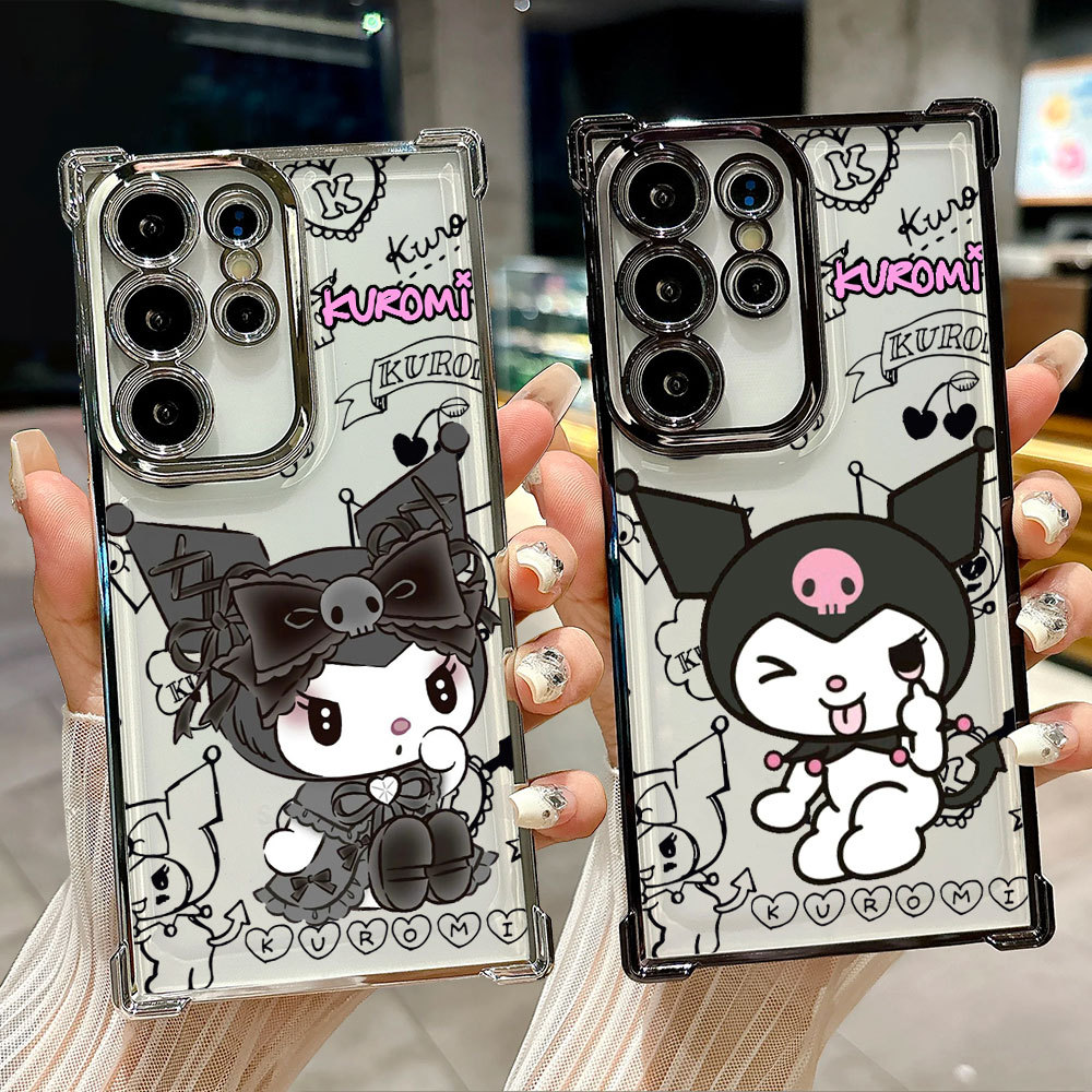 Sanrio Kuromi Cartoon Clear Case Para Samsung S26 S25 S24 S23 S22 S21 Ultra S25FE Plus S26EDGE A57 A37 Capa De Telefone 