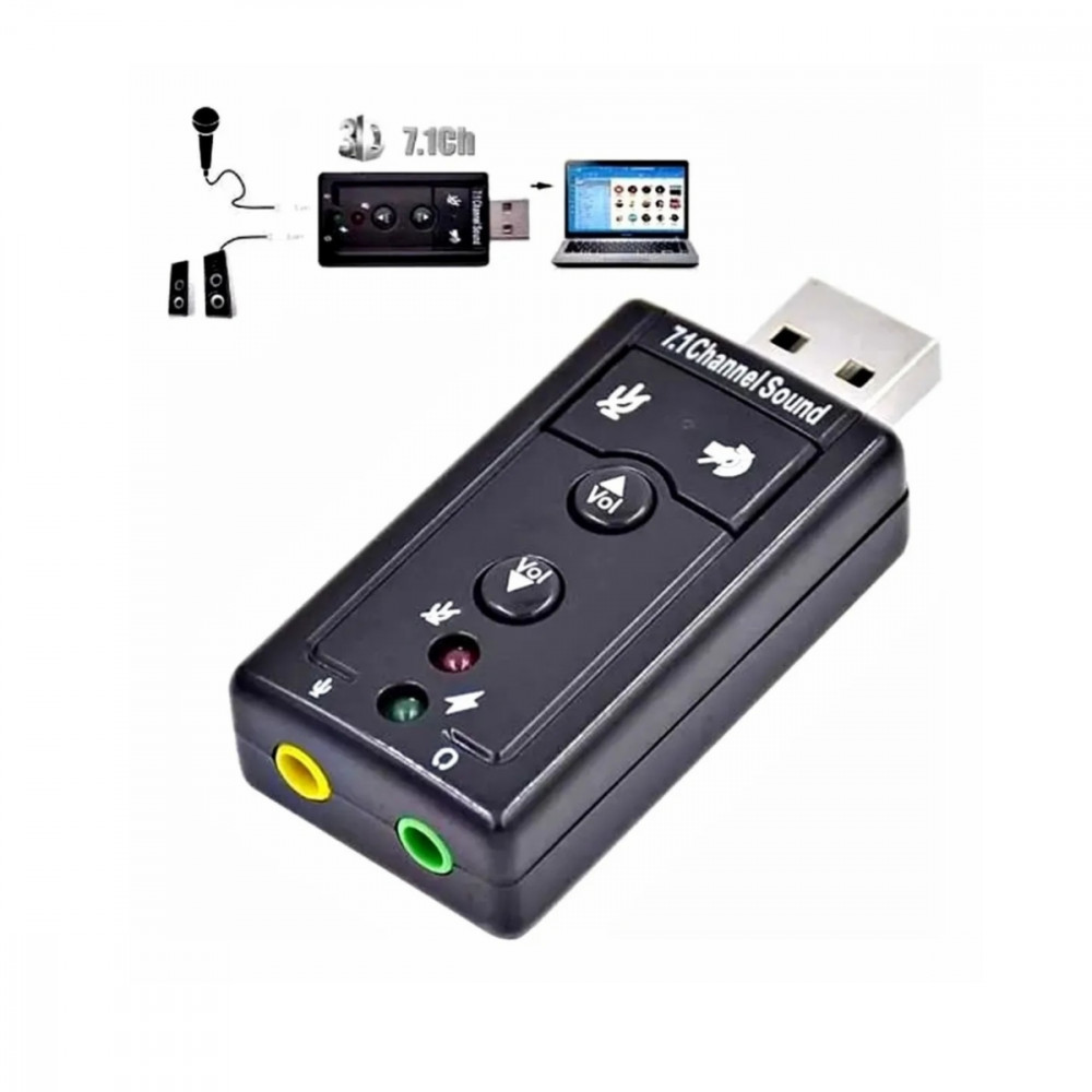 Adaptador USB 7.1 Virtual Audio - P2 Exbom USOM-10