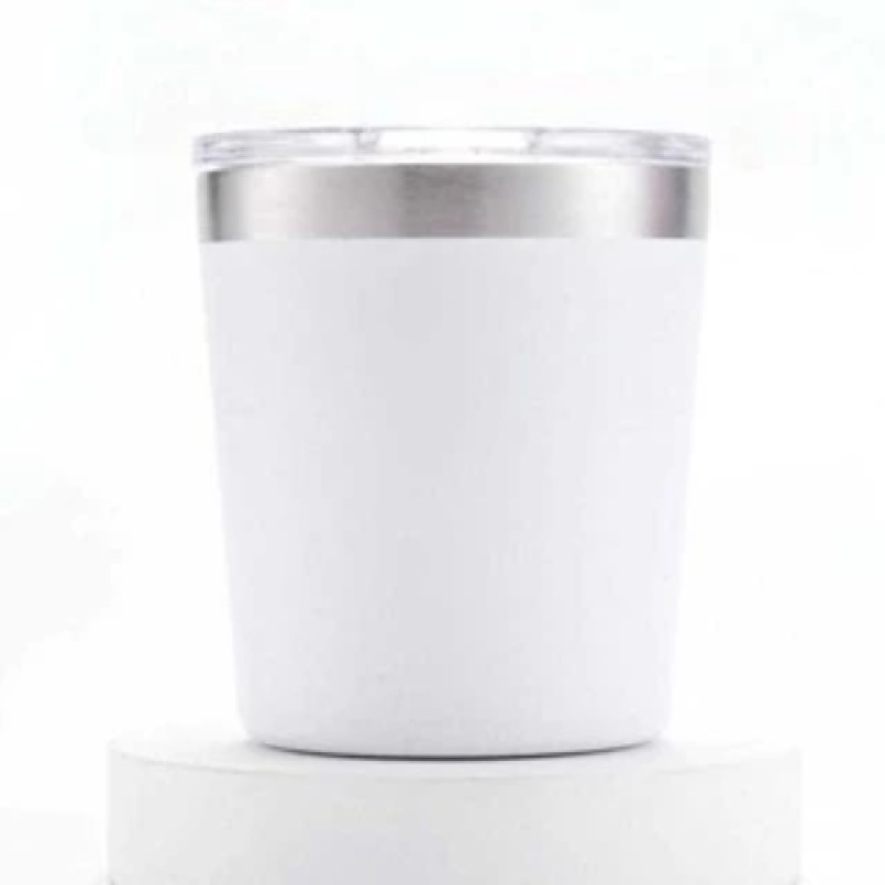 Mini Copo Cuia Térmico 360ml Em Inox Com Tampa Acrílica