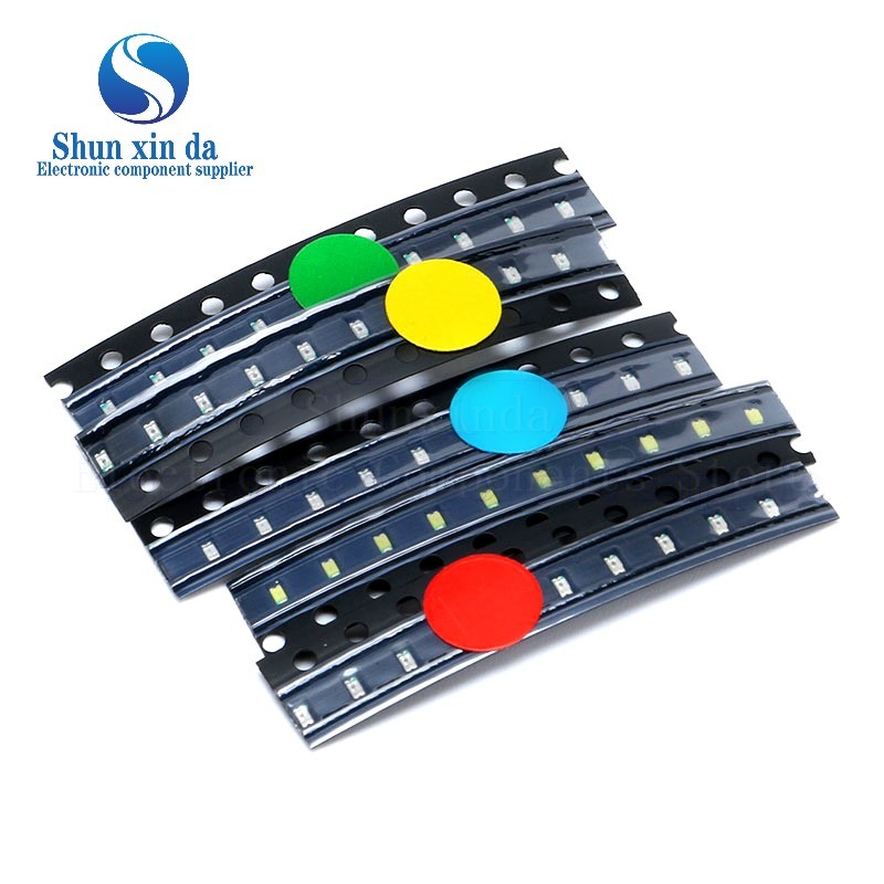 100PCS 0402 0603 0805 1206 1210 3528 5050 SMD LED Branco Quente Vermelho Amarelo Verde Esmeralda Azul Roxo Laranja Diodo