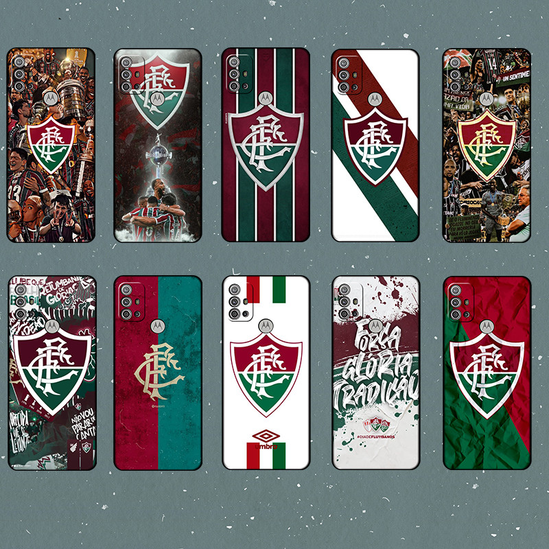 Para Moto G05 G15 G35 G86 Fluminense Macio Preto TPU Caso De Telefone