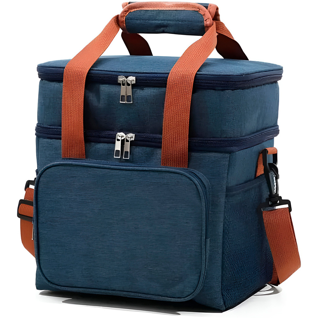 JS Bolsa Marmita Térmica Lancheira Faculdade Trabalho Cor:Azul