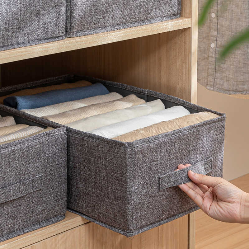 Calças caixa de armazenamento de roupas tecido saco de roupas dobrável arrumado caixa de cesta de gaveta de guarda-roupa