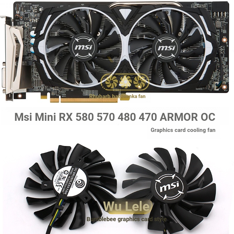 MSI RX 580 570 480 470 ARMOR OC Ventilador De Resfriamento De Placa Gráfica PLD09210