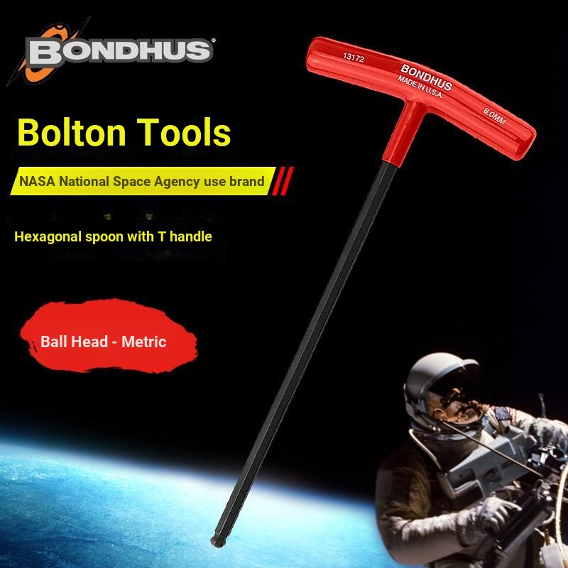 American BONDHUS BONDHUS Ball Head T Handle Chave Allen Importada Cabeça Redonda Estendida em Forma de T Cabeça Esférica