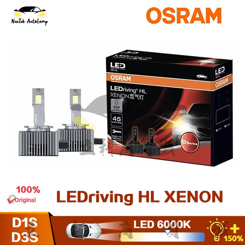 OSRAM D1S D3S LED 45W 6000K Lâmpada Automotiva De Alta Potência HID Xenon Kit De Atualização 1 : 1 Plug and Play Luz De
