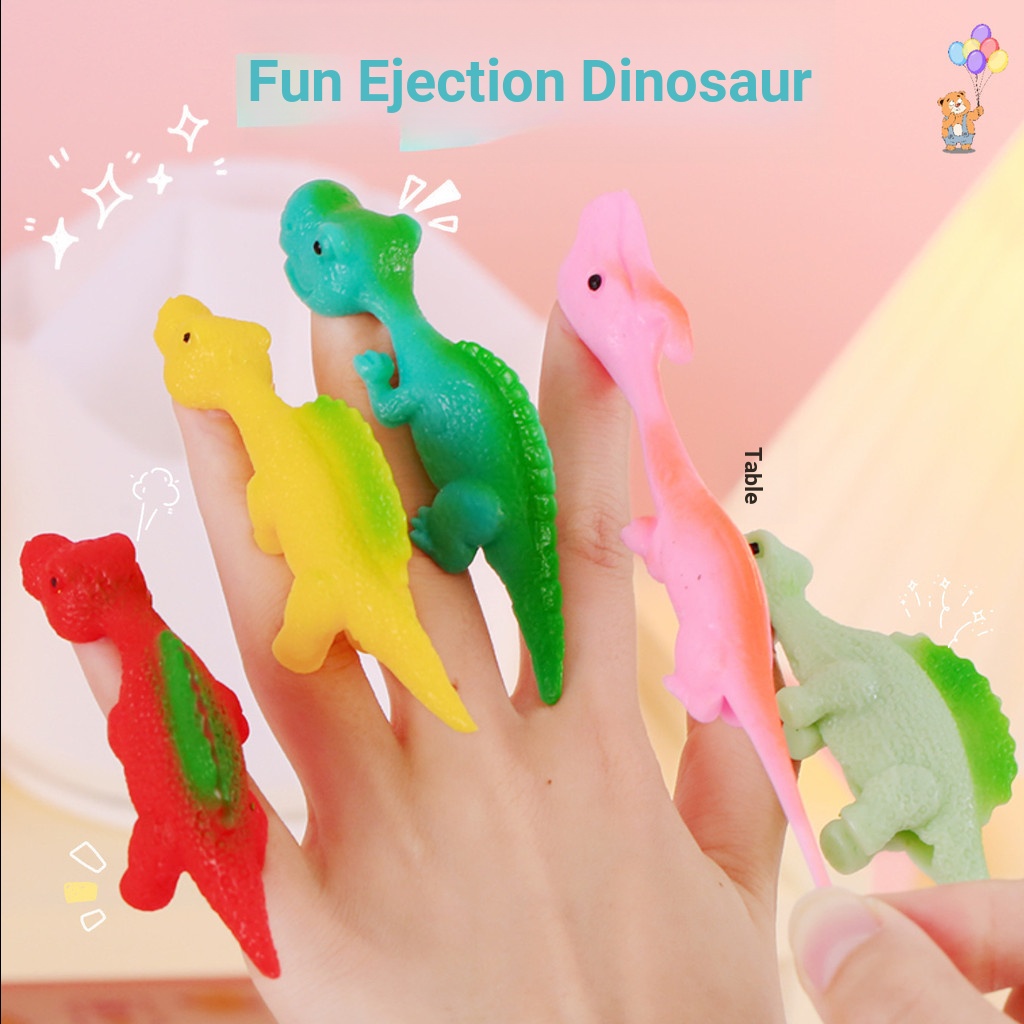 Catapulta dinossauro divertido brinquedo dedo dardos presente do dia das crianças mercado noturno lançamento dinossauro