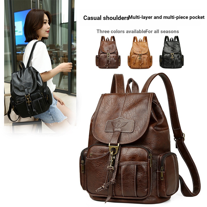 Mochila feminina estilo coreano moda Retro mochila gancho mochila dupla face bolso grande capacidade …