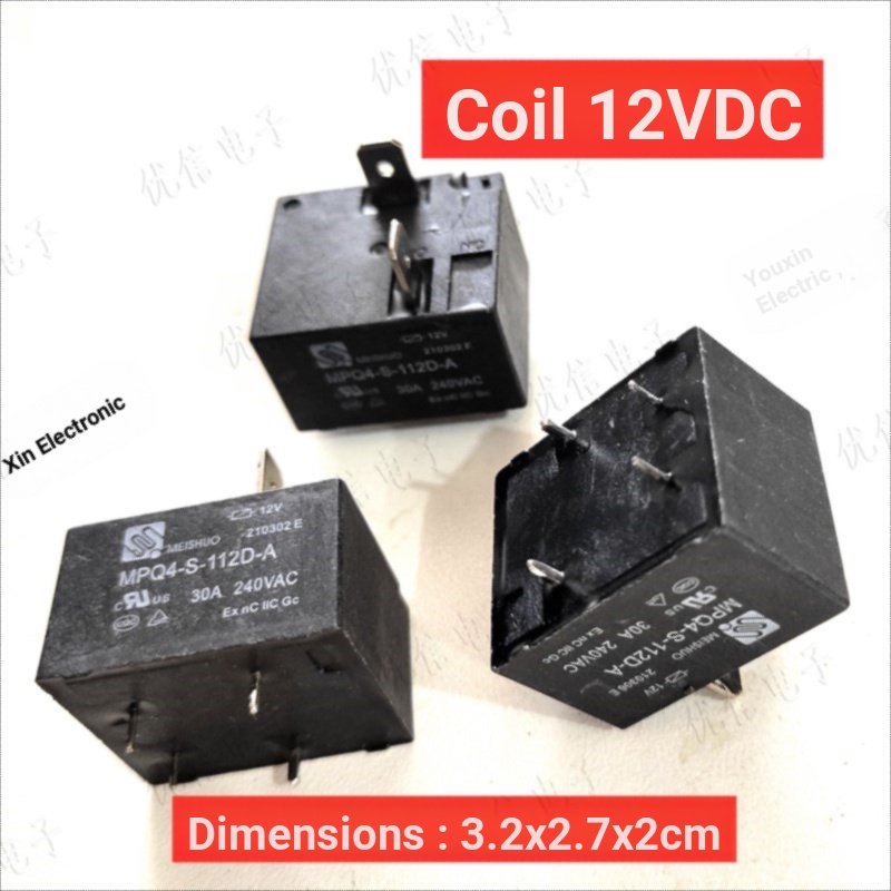 Relé MPQ4-S-112D-A Relé Aquecedor de Água Relé de Ar Condicionado 12V 30A