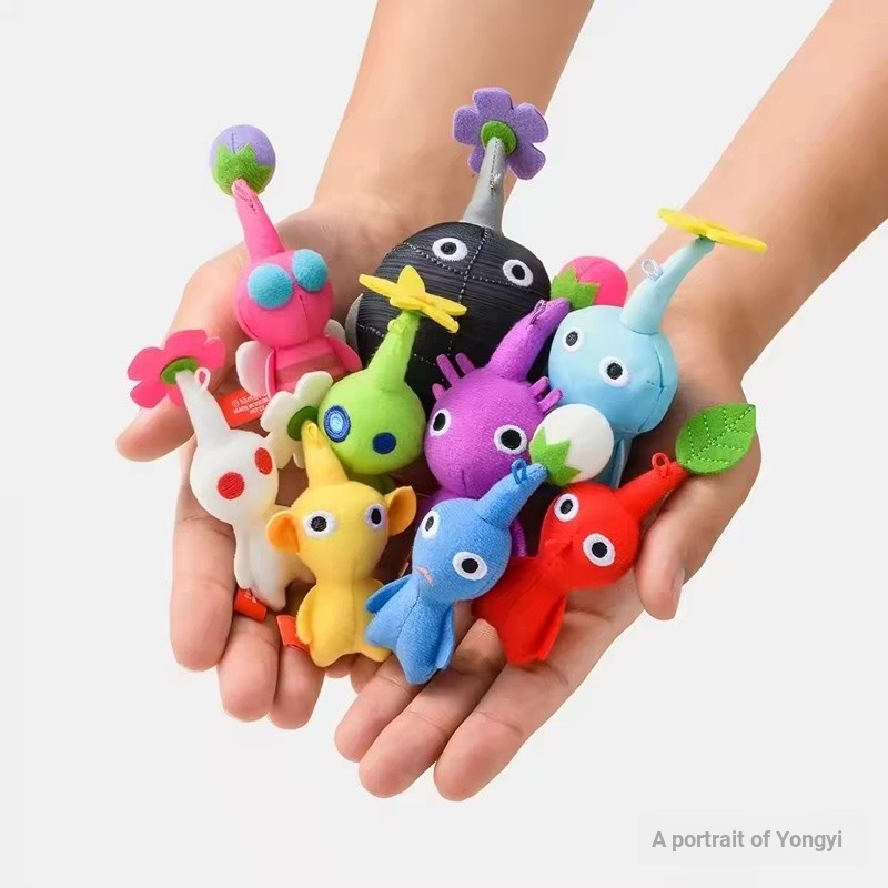 Anime japonês Mario Pikmin Ice Pik Mini pingente de boneca de pelúcia