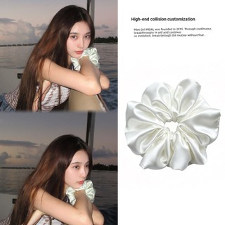 X Xu Yiyang mesmo estilo branco cetim Scrunchy laço de cabelo feminino estilo coreano preguiçoso sentir High-End All-Mat