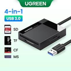 Leitor De Cartões UGREEN 4 Em 1 USB 3.0/- C SD Micro TF CF MS Adaptador Flash Para PC Portátil Inteligentes Multi OTG