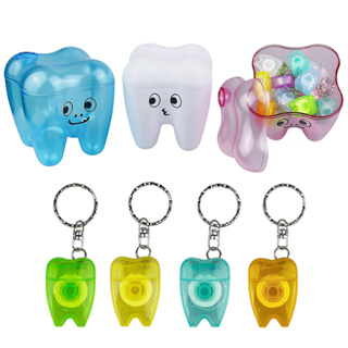 Bonito Forma De Dente Caixa De Armazenamento De Mesa Artigos Diversos Fio Dental Chaveiro Pequenos Itens Dentários em Oferta na Shopee