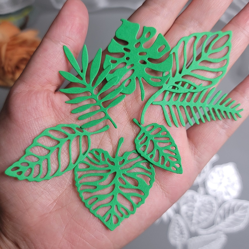 7PC Deixa Corte De Metal Matrizes Papel Alto Relevo Stencil Scrapbooking Cartão De Boas Festas DIY Handicraft Die-Cut em Oferta na Shopee