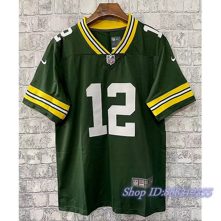 Homens 2022NFL Green Bay Packers Aaron Rodgers Verde Limitada Camisa de Futebol Americano Jersey