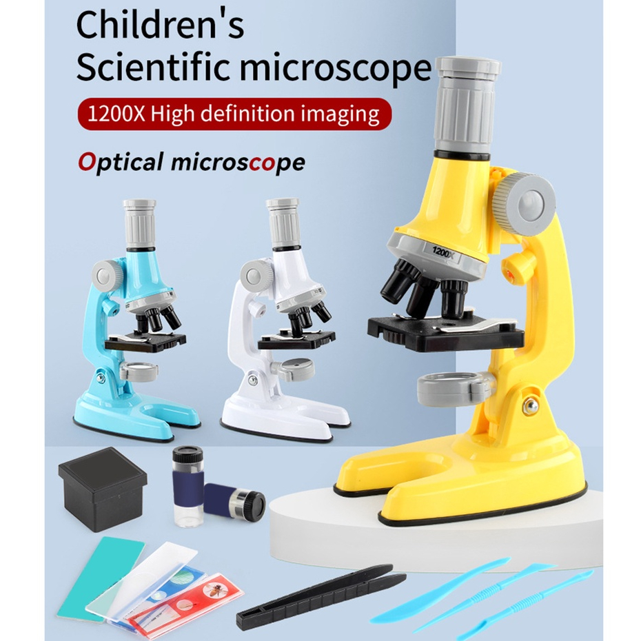 (Elile) Microscópio Óptico 100X 600X E 1200X Ampliação Foco Exploração ...