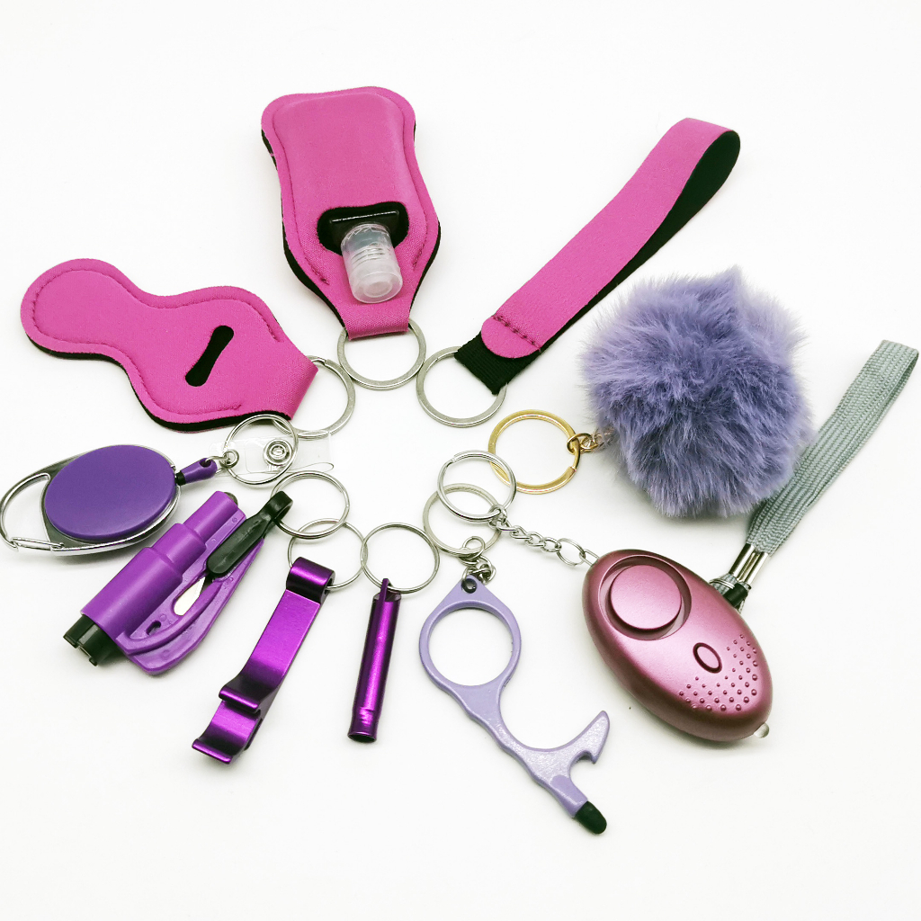 Conjunto De Chaveiros Autodefesa Para Mulheres Com Alarme De Segurança