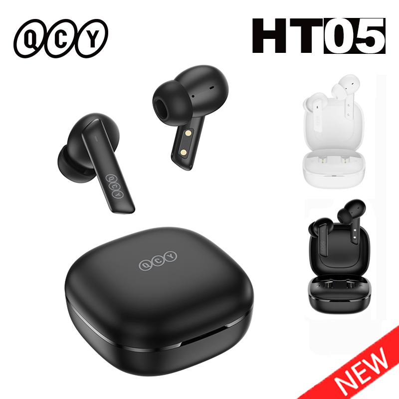 QCY HT05 ANC Fones De Ouvido Sem Fio 40dB Ruído Cancelando Bluetooth 5.2 Fone De 6 Microfone ENC HD Chamada TWS Modo Transparência