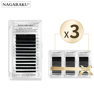 NAGARAKU Extensão De Cílios Easy Fanning 3pcs Autofan Fast Bloom Auto-Flon Maquiagem De Volume Pré-Ferramada Easyfan Falsos