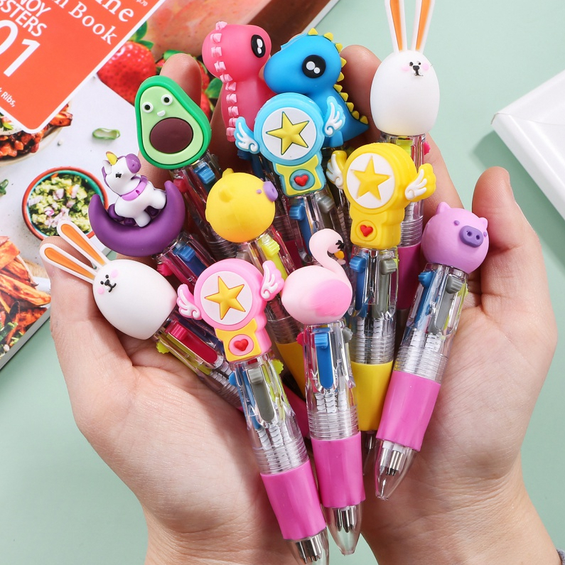 Mini caneta 4 cores corujinha fofa Papelaria presente prémio em Oferta na Shopee