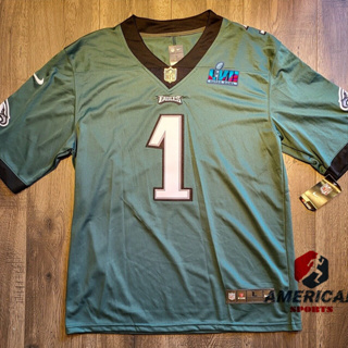 2023 Super Bowl LVII Patch Camiseta 2022NFL Philadelphia Eagles 1 Jalen  Hurts Camisa Limitada de Futebol Americano Jersey - Escorrega o Preço