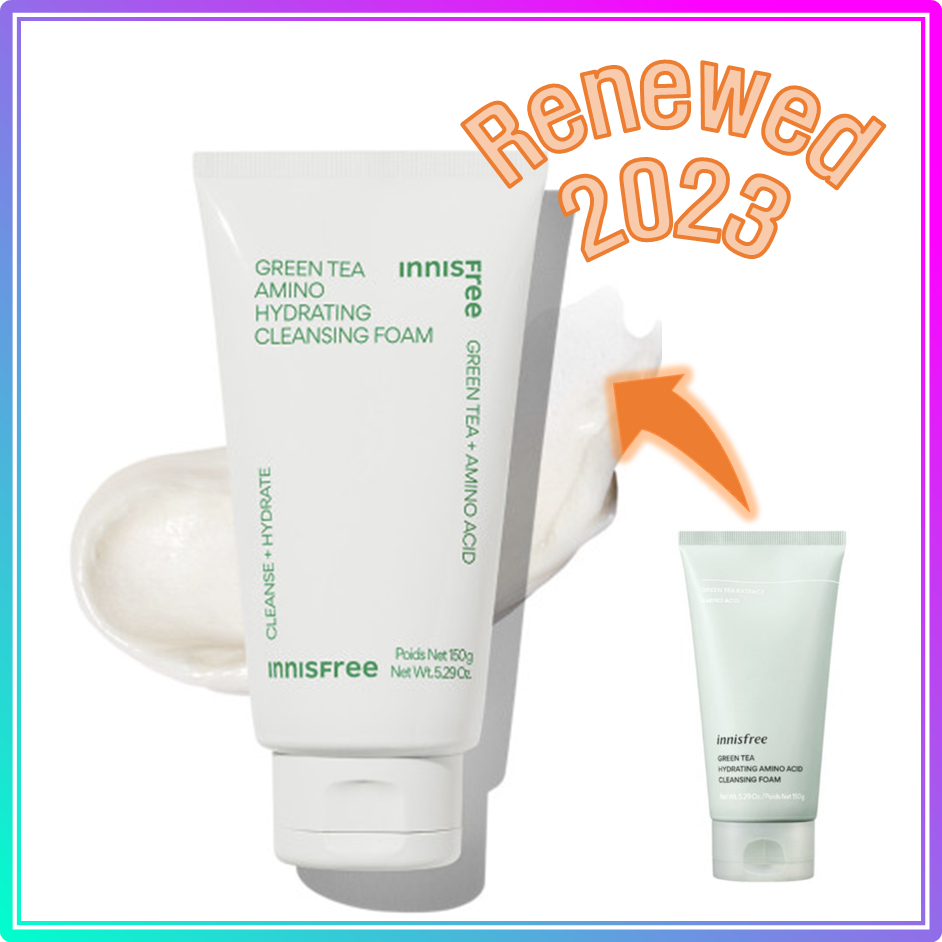 innisfree Espuma De Limpeza Amino Hidratante De Chá Verde / innisfree Green Tea Amino Hydrating Cleansing Foam 150g (2023 AD)