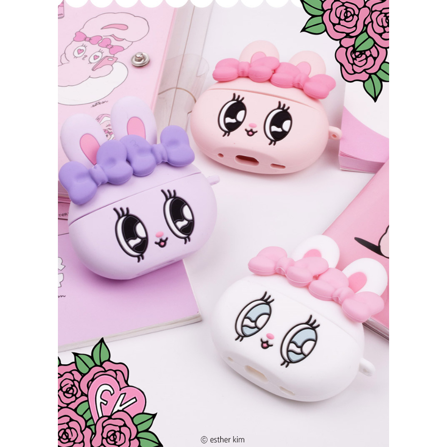 🇰🇷 【 Compatible Para AirPods Case 】 Esther Coelhinho Protetor De Silicone Bonito