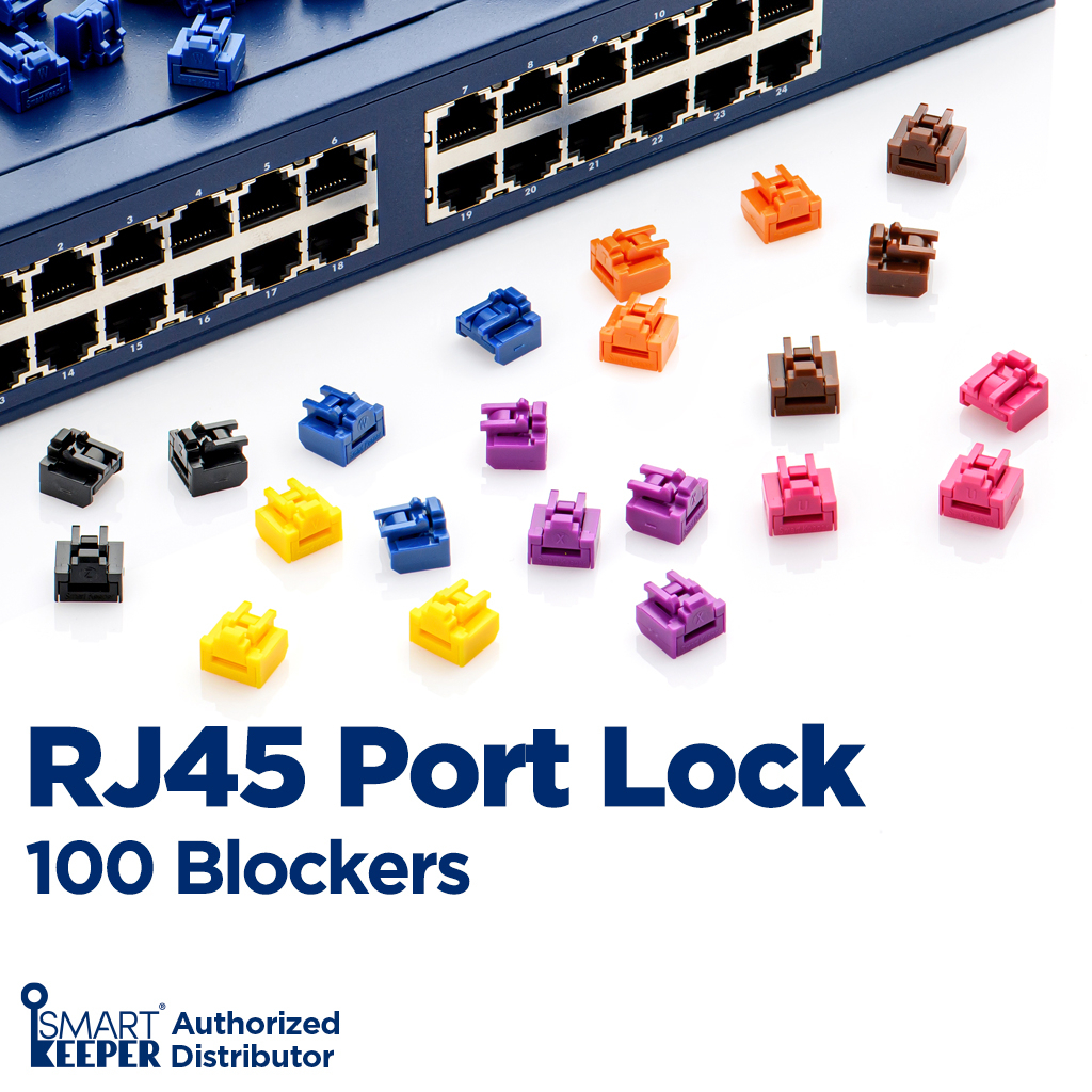 Fechadura De Porta RJ45 100 (Bloqueador LAN 100 , Chave Não Incluída , SMARTKEEPER ESSENTIAL)