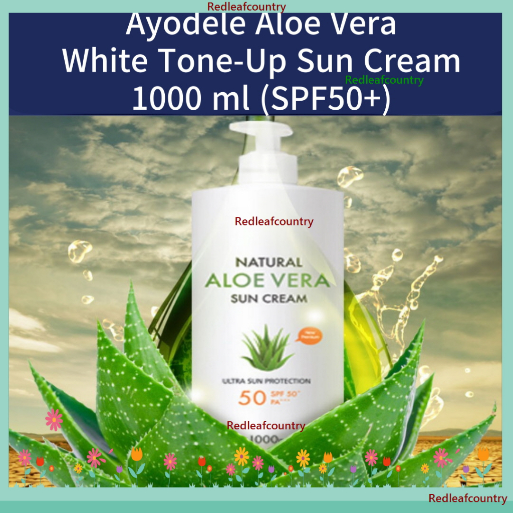 AYODELE Aloe Vera Sun Lotion SPF50 + PA + 1000ml Protetor Solar Ultra-Hidratante Para Proteção UV De Amplo Espectroprotetor De Alta Capacidade/Bloqueador Corpo