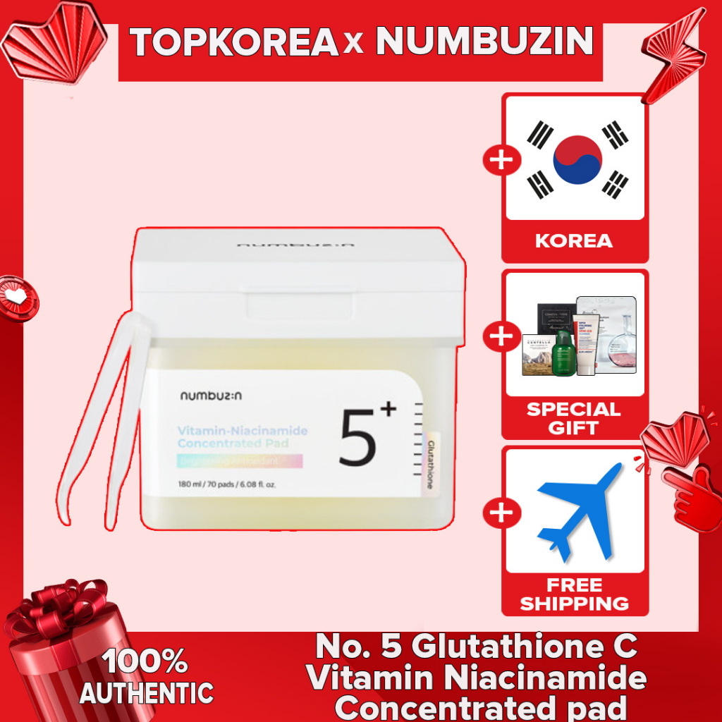 ★ Numbuzin No . 5 Almofada Glutationa C Trace Film pad/Vitamina Niacinamida Concentrada 70 Almofadas/TOPKOREA/Envio Da Coreia