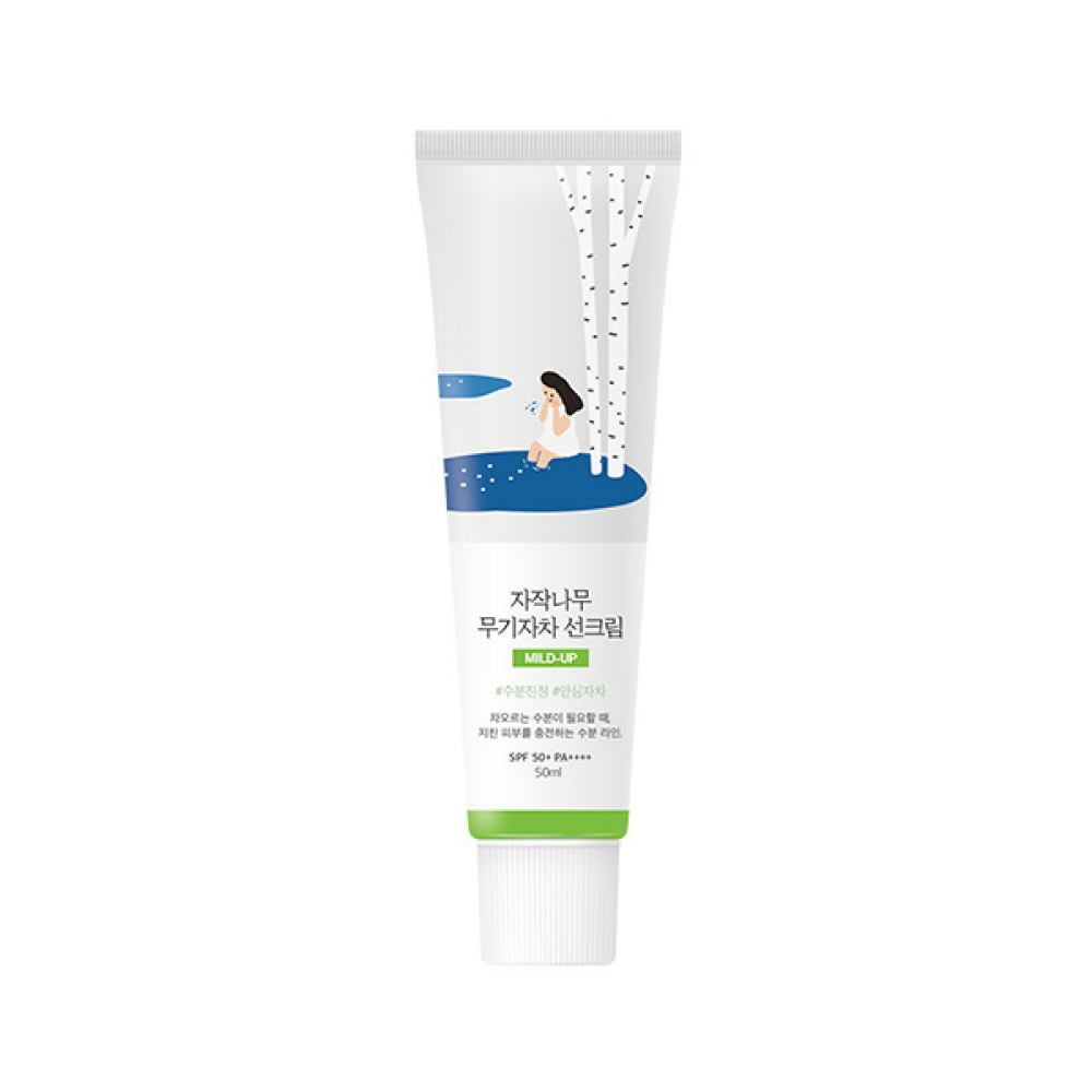 round lab birch juice moisturizing mild-up sun cream solar protector spf50+/ PA++++ 50ml - Beauty