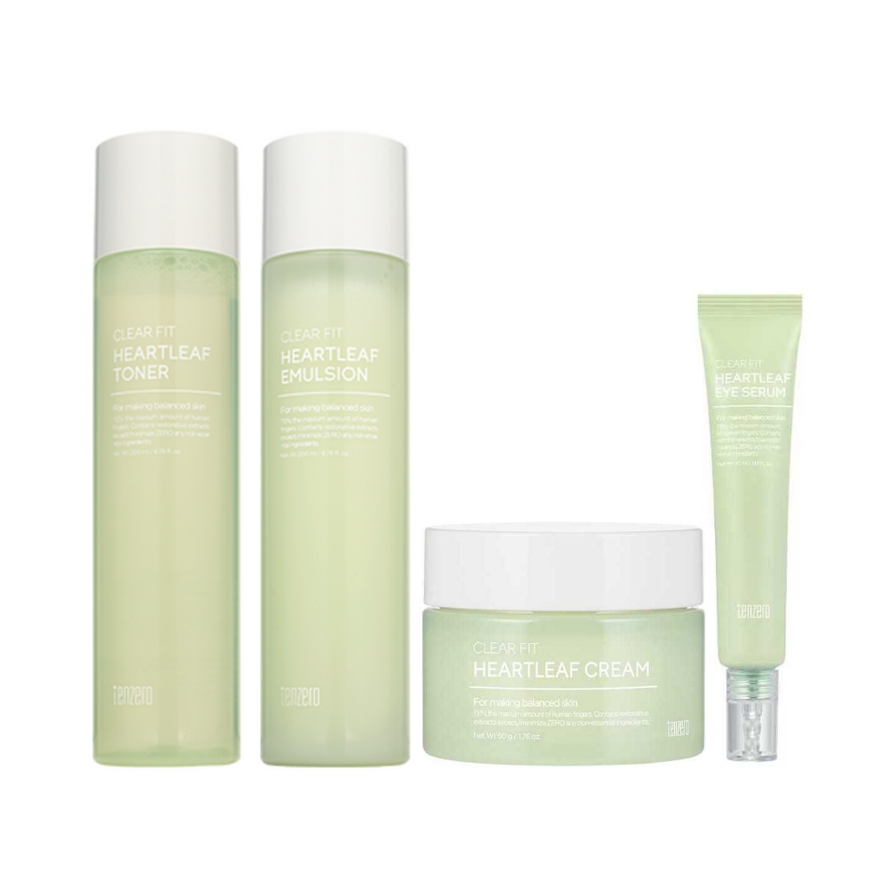 tenzero clear fit heartleaf skin care line(Toner 200ml /Emulsion 200ml/ Eye Serum 30ml/ Cream 50g) - Beauty