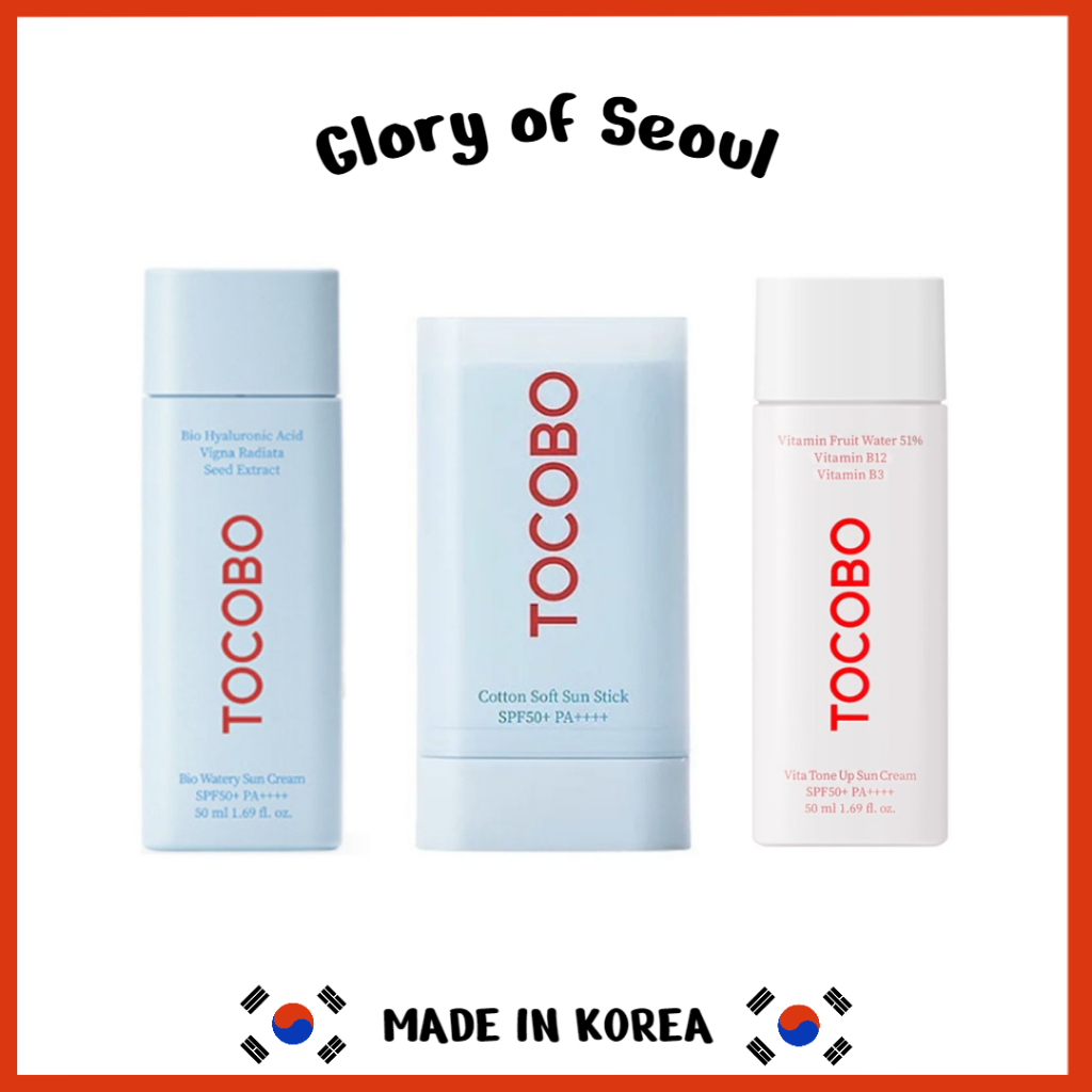TOCOBO Bio protetor solar aquoso, algodão macio de sol, vita tonify up protetora solar SPF50+PA ++++ em Oferta na Shopee