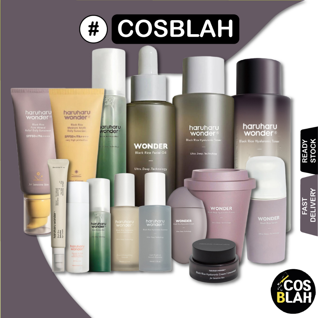 Linha HaruHaru WonderSKincare-Arroz Preto (GEL De Limpeza/TONER Hialurônico/Creme Phyto 5/Óleo Profunda)