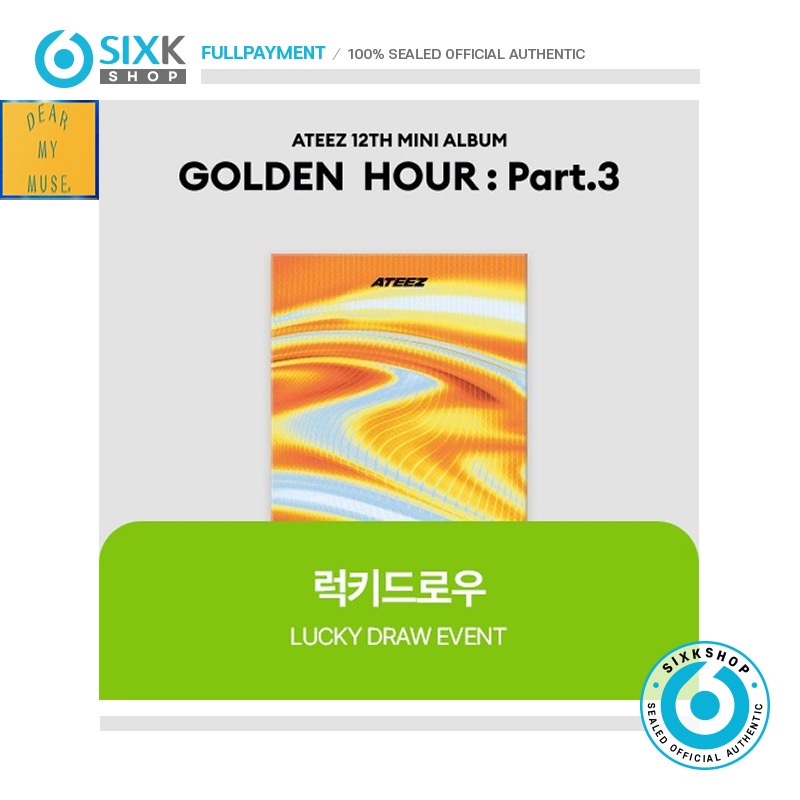 ( LUCKY DRAW DEAR MY MUSE ) ATEEZ 12th Mini Album Golden Hour : Part.3 em Oferta na Shopee