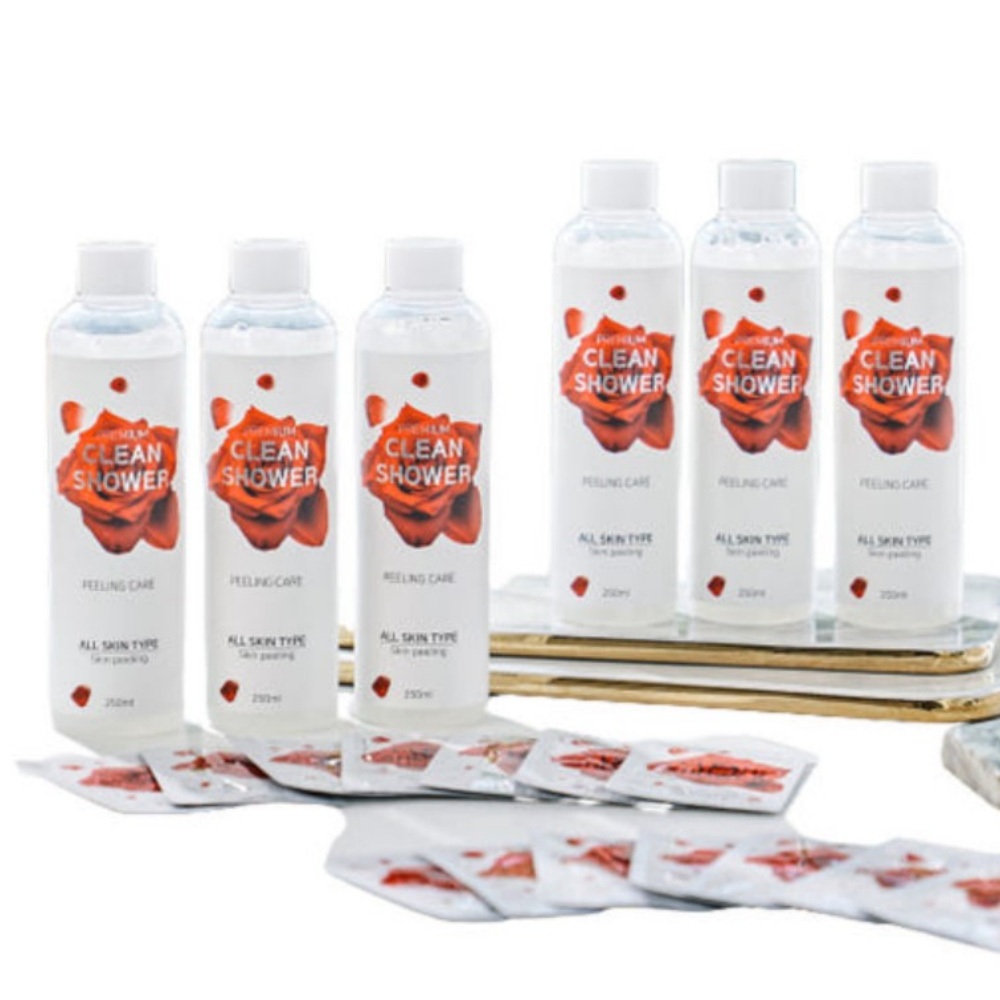 [Coréia] Clean Shower Peeling Care (Todos Os Tipos De Pele)-Chuveiro Limpo (250ml x 6 Frascos) , Bolsa (14 Folhas Gel Fa