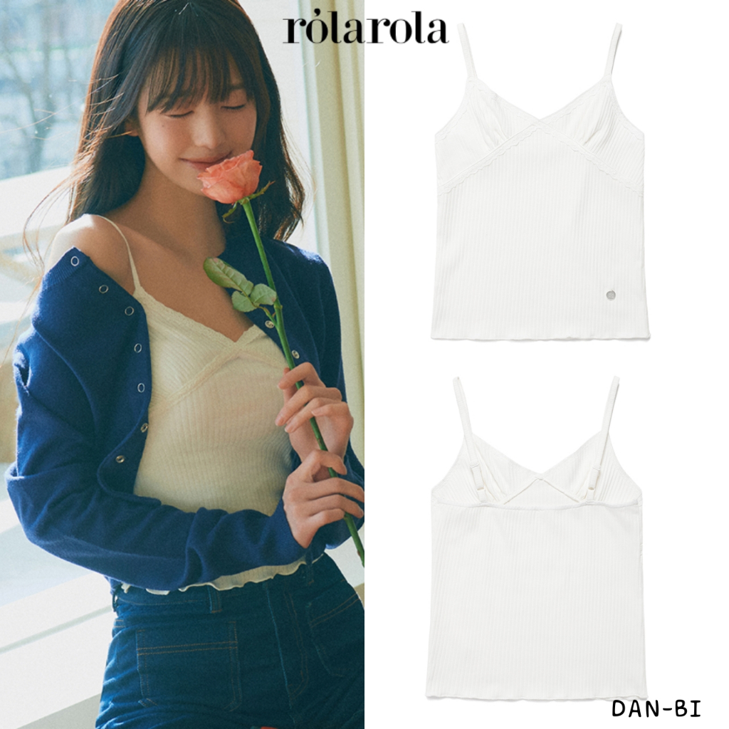 [ROLAROLA X IVE WONYOUNG] TOP Sem Mangas De Renda Branco/Palheta De/Produto KR 100 % Autêntico/Envio Rápido