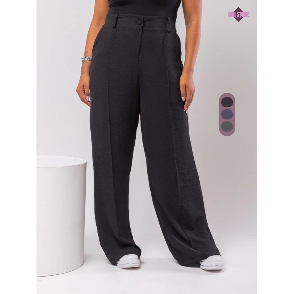 Calça Pantalona Plus Size Wide Leg Duna Moda Tendência G1 G2 G3 em Oferta na Shopee
