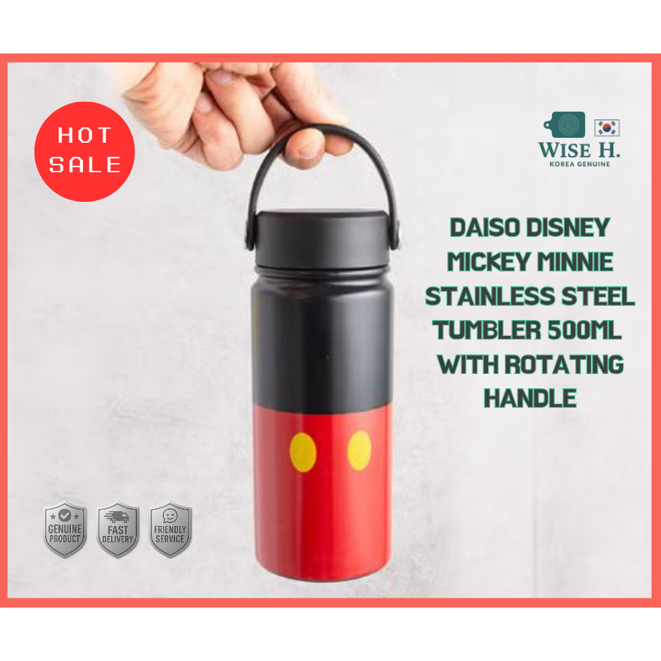 [Coréia] Copo DAISO Disney Mickey Minnie STS304-500ml Com Alça Giratória