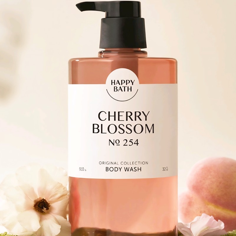 Happy Bath Coleção Original Sabonete Líquido Cherry Blossom Scent 910g [Envio Da Coreia Produto Genuíno Garantido]