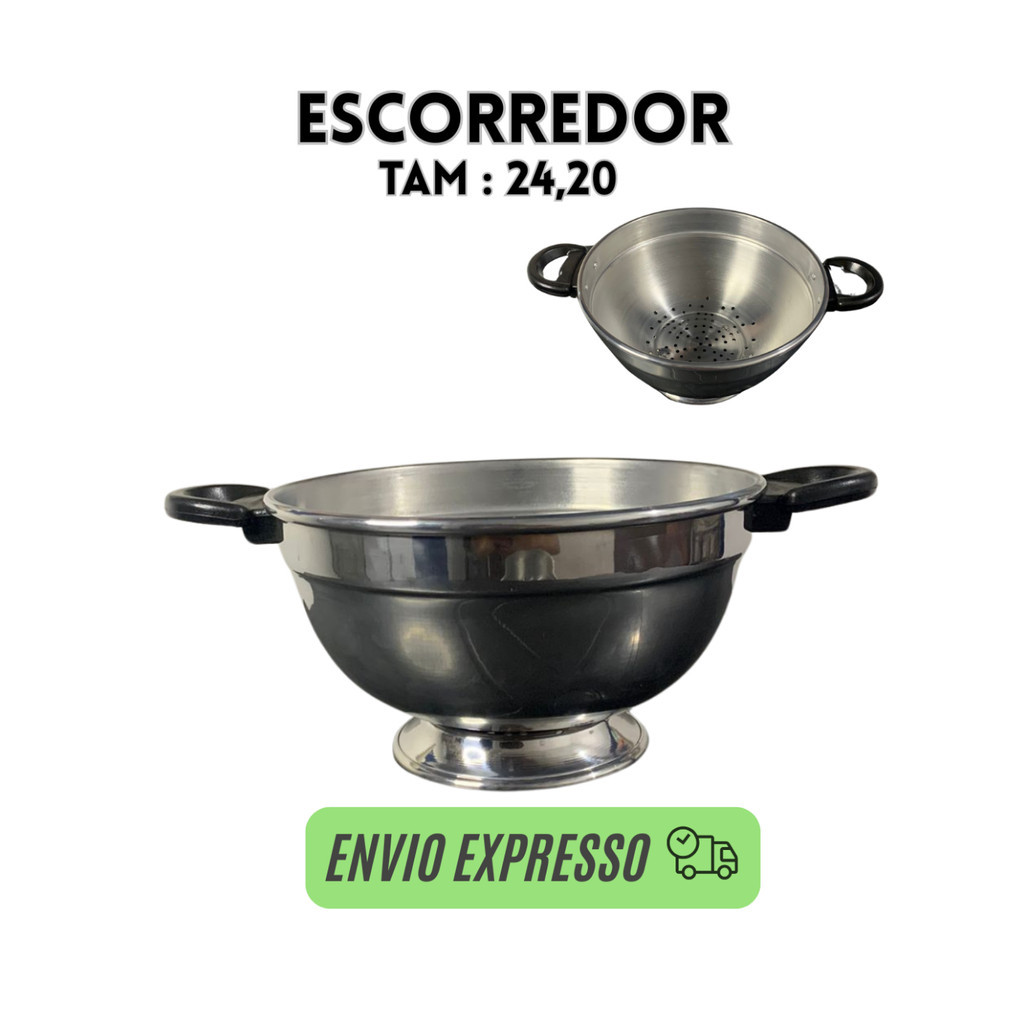 escorredor de macarrão grande, lavador de arroz escorredor de legumes, alumínio 20CM e 24CM
